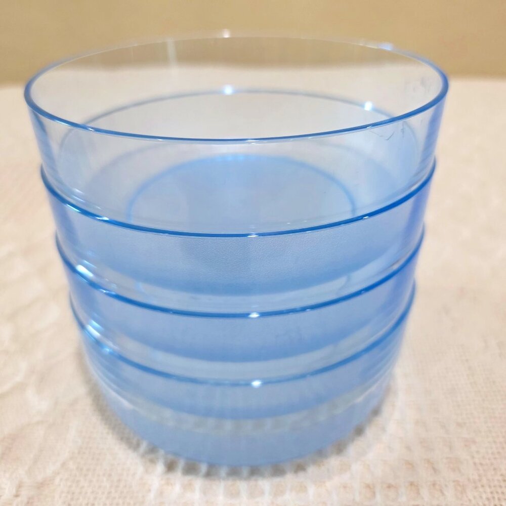 Authentic Tupperware Preludio Transparent Blue Acrylic Cereal Soup Bowls 2108